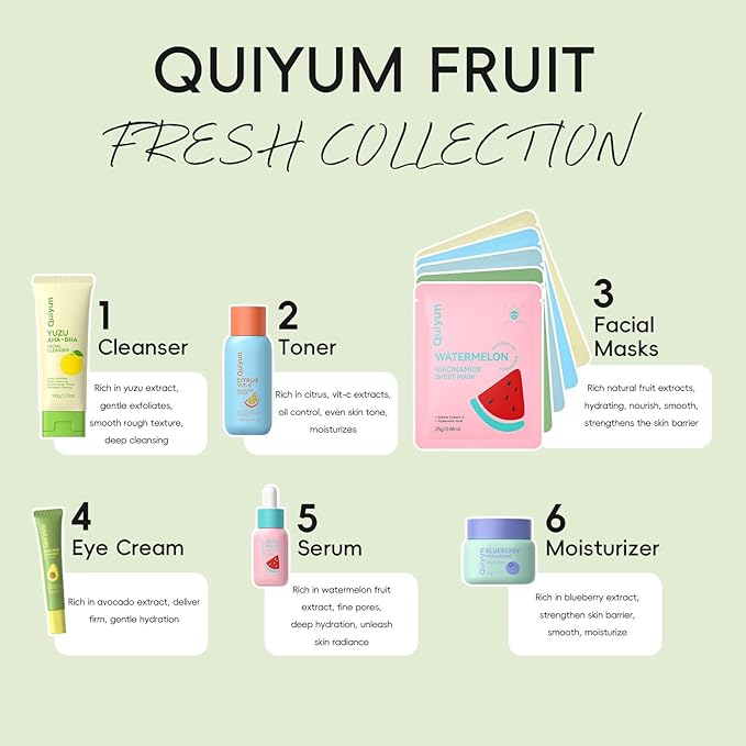 QUIYUM Fruit Skin Care Sets, Routine Skincare - Image 2
