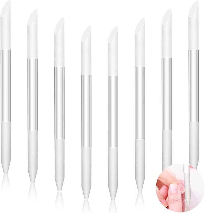 3 Pieces Glass Cuticle Pusher Cuticle Remover Glass Nail File Dual Ended by Mudder