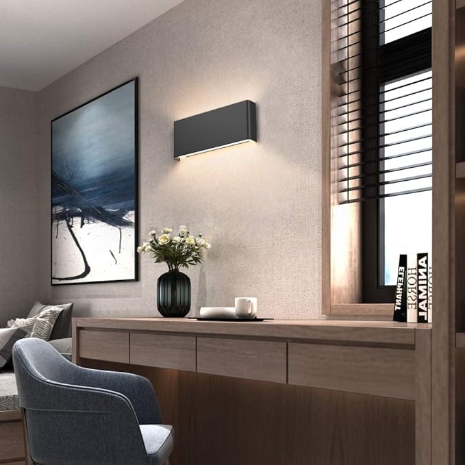 Aipsun 15.8in Matte Black Modern Vanity Light Up and Down LED Vanity Light - Image 5
