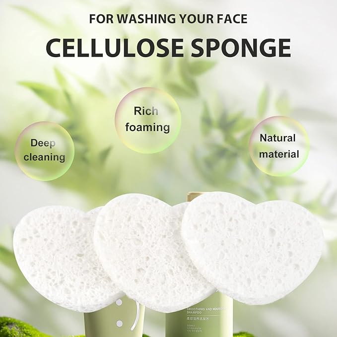 50-Count Facial Sponges Compressed, 100% Natural Cellulose Face Sponge - Image 4