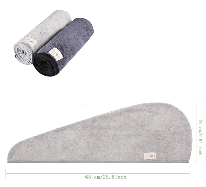 M-bestl 2 Pack Hair Drying Towels, Anti-frizz Hair Towel Wrap, Absorbent - Image 6