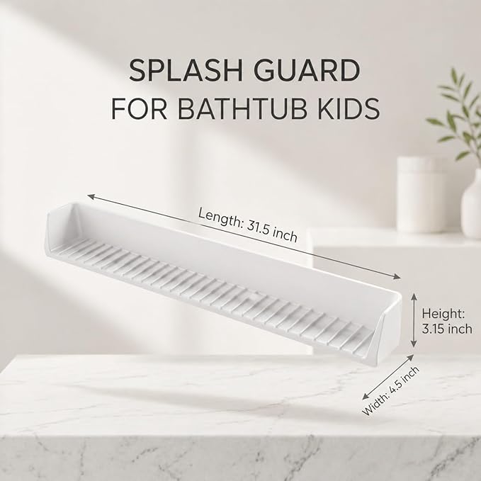 Bathtub Splash Guard for Tub Kids, Silicone Bath Toy Holder & Tub Side Tray - Image 5