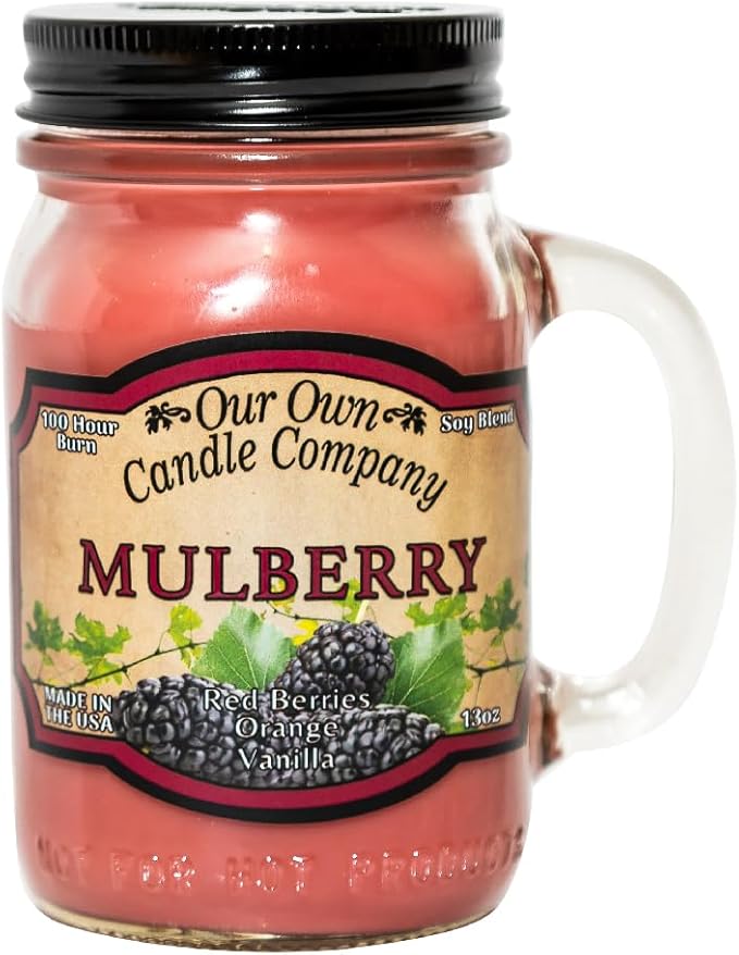 Our Own Candle Company, Mulberry Scented Mason Jar Candle, 100 Hour Burn Time by OurOwnCandleCompanycandles