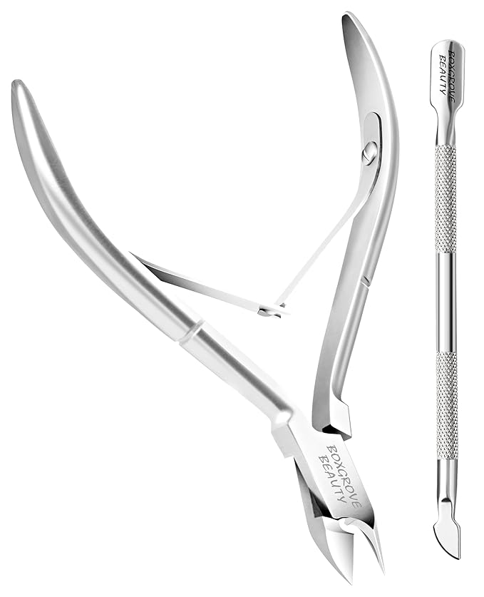 Professional Cuticle Cutter & Pusher Trimmer Manicure Tools by BOXGROVEBEAUTY