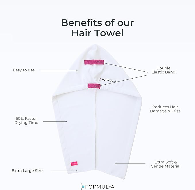 FORMUL-A Microfiber Hair Towel Wrap – Anti Frizz Towel - Image 5