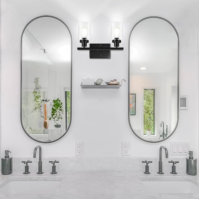 Ascher 2-Light Wall Sconces, Modern Vanity Light Fixture Black Finish, Wall - Image 5