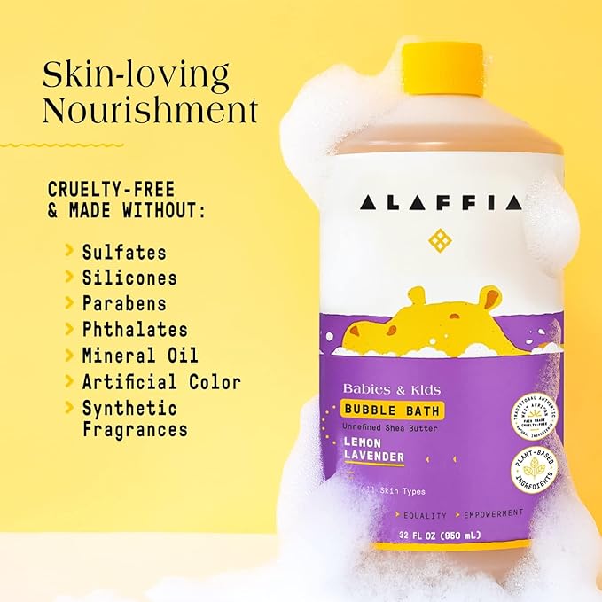 Alaffia Babies & Kids Bubble Bath, Lemon Lavender, Pump Included – Gentle - Image 6