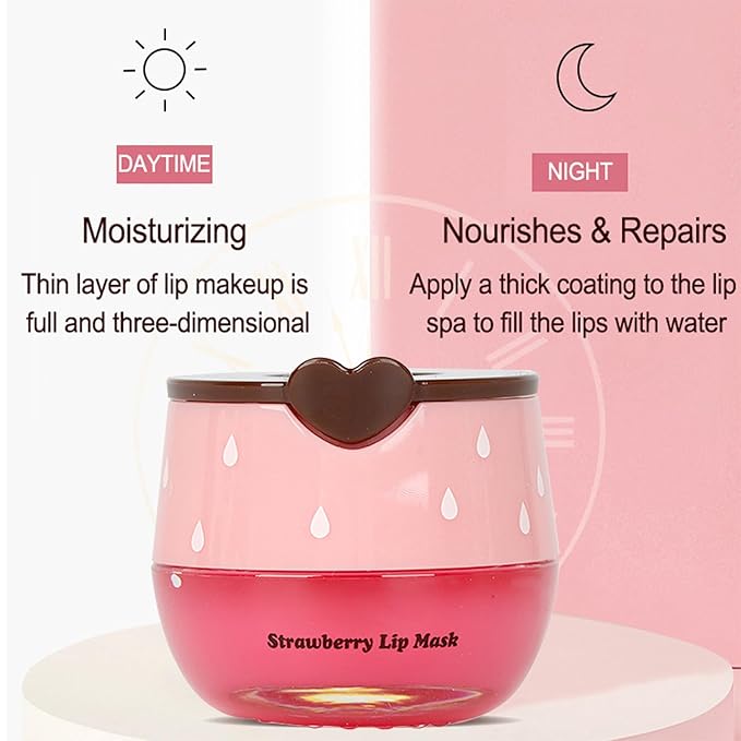 2 PCS Bee Lip Balm Lip Mask Honey Pot, Honey & Strawberry Lip Mask Propolis - Image 5