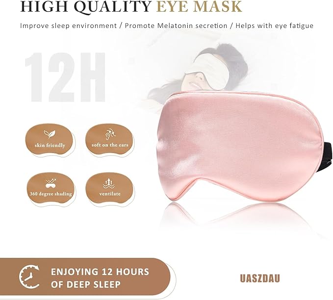 Eye Mask for Sleeping, 3 Pack Silk Sleep Masks for Women Men-Blindfold for - Image 5