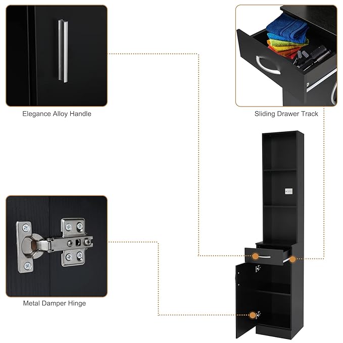 mefeir Salon Station, Barber Hair Stylist Storage Cabinet - Image 7