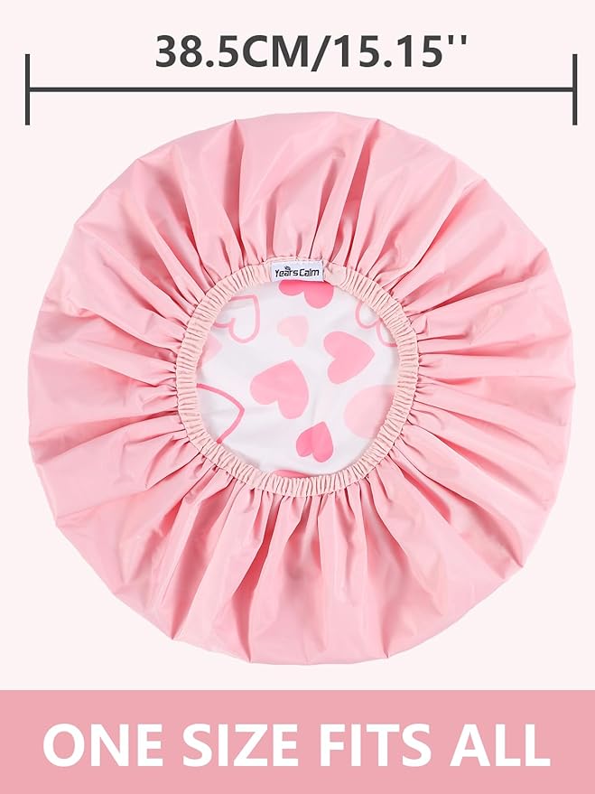 Years calm Shower Caps for Women Reusable Waterproof, Double Layer Waterproof - Image 3