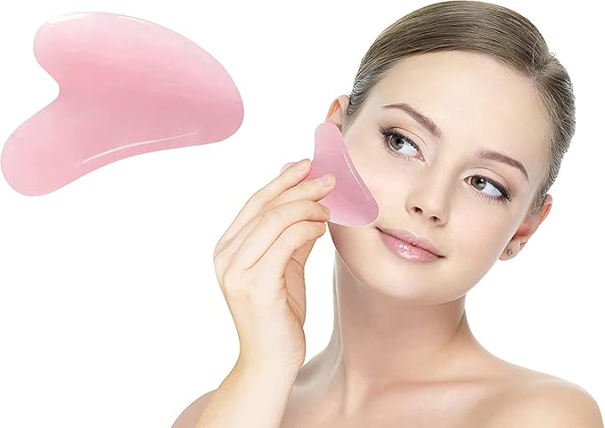 Mina Heal Rose Quartz Gua Sha Facial Massage Stone Excellent Skincare Tool - Image 2