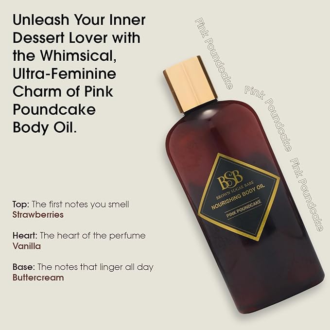 Brown Sugar Babe Pink Poundcake Body Oil, Nourishing Scented Oil - Image 3