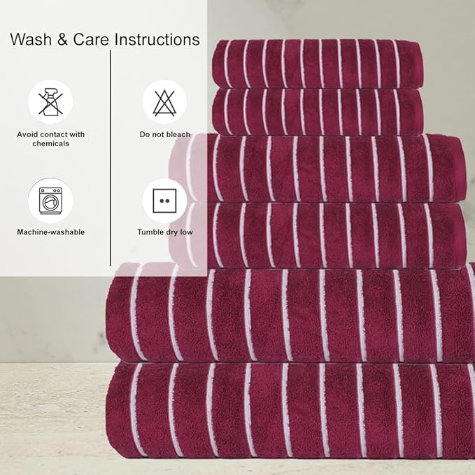CASA COPENHAGEN Ecstatic 6Pcs 100% Egyptian Cotton Large Designer Towels Gift - Image 5
