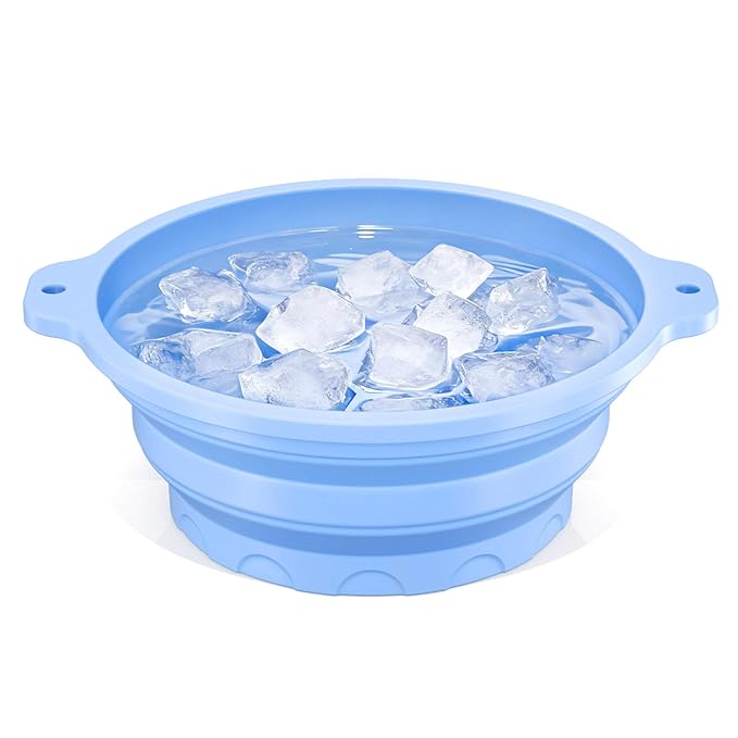 Foldable Silicone Face Ice Bath Bowl by Dtuoen