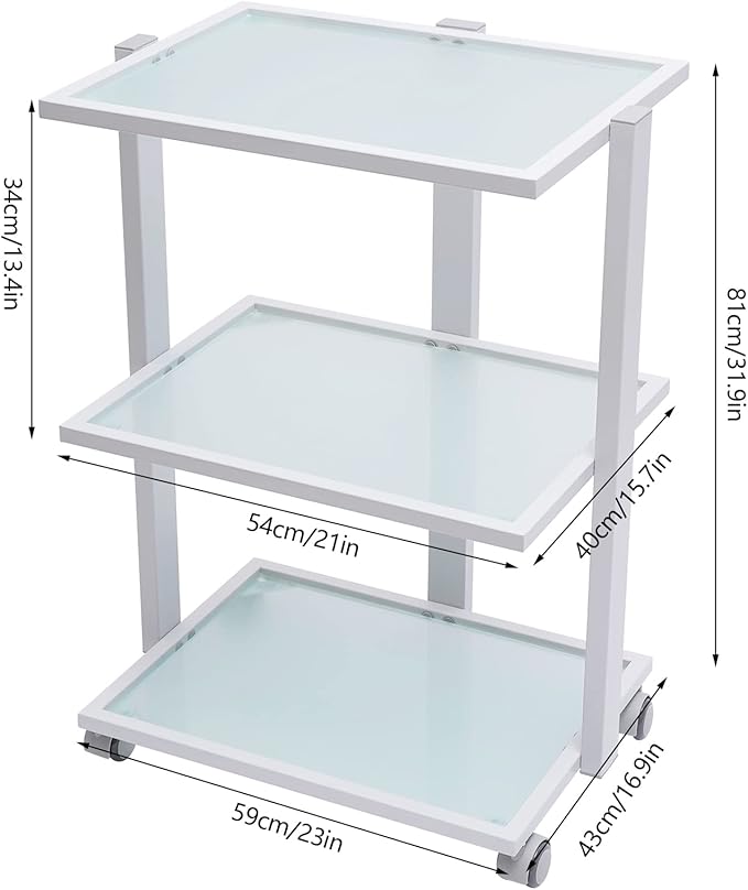 3-Tier Salon Rolling Trolley Cart, Stand Tray Rolling Cart - Image 2