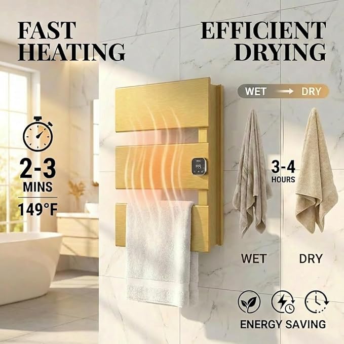 Electric Towel Warmer, Heated Towel Rack - Image 2