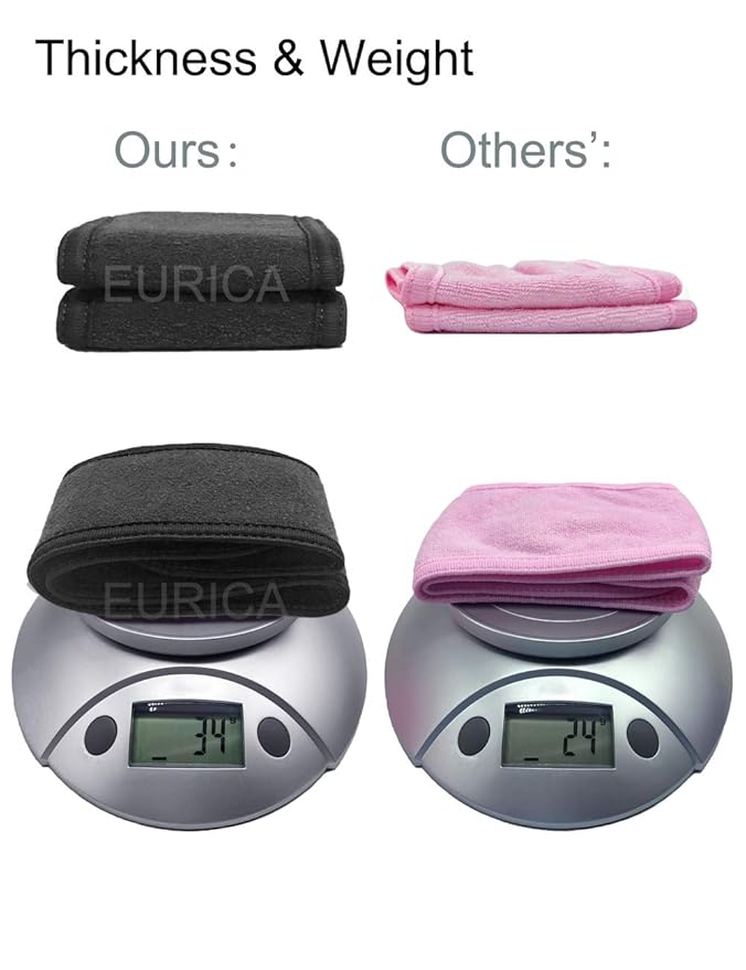 EUICAE Spa Headband 5-Pack Black Sweat Head Towel Wraps - Image 2