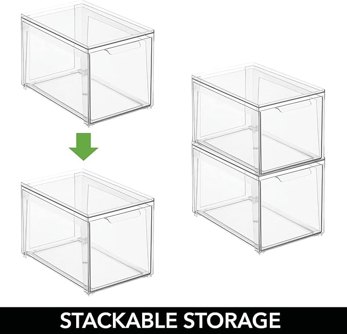 mDesign Plastic Stackable Bathroom Storage - Image 4