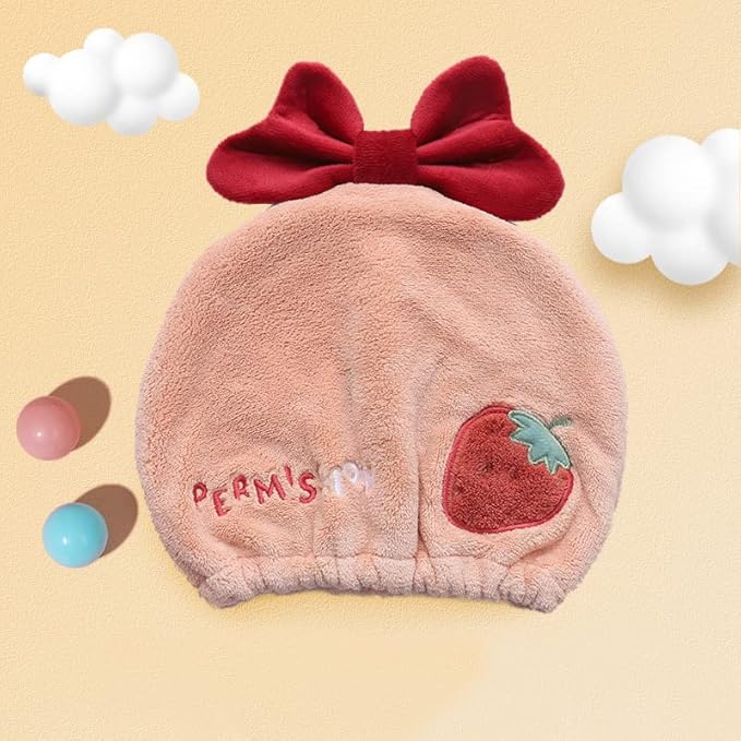 Hair Drying Towel for Kids Girls, Cute Cartoon Absorbent Quick Drying Bath Wrap - Image 2