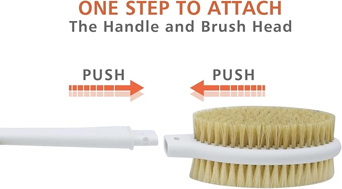 Shower Brush with Soft and Stiff Bristles, 20.5" Extra Long Handle Dual-Sided - Image 4