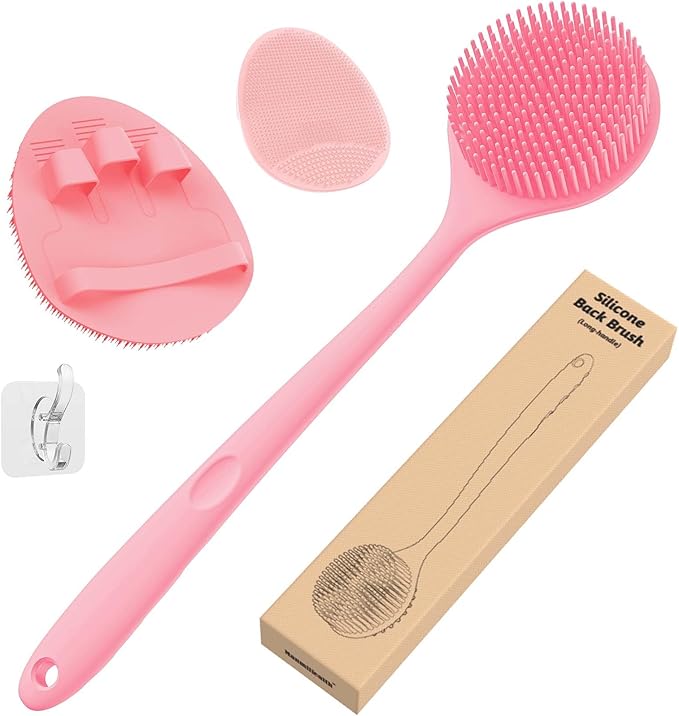 Manmihealth Silicone Back Scrubber & Shower Face Brush Set, Gentle-Cleaning & by ManmiHealth
