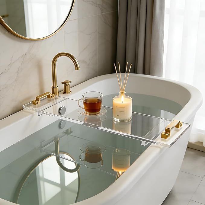 33in Clear Acrylic Bathtub Caddy - Image 5