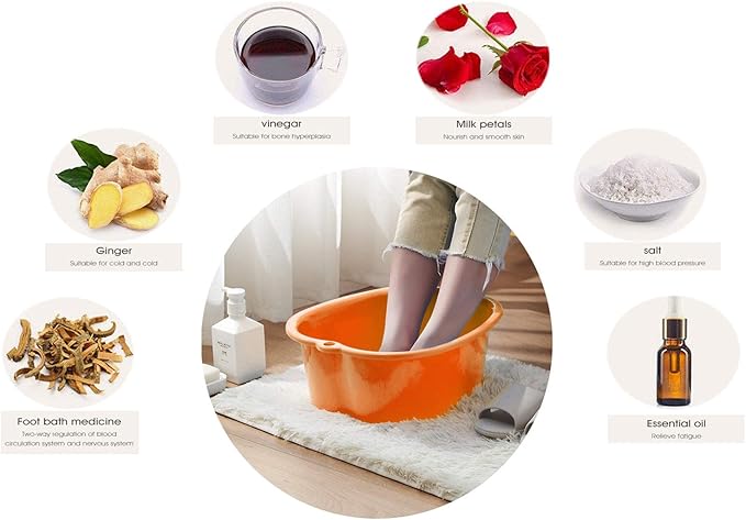 AXLOFO® Foot Soaking Bath Basin, Large Plastic Foot Soaking Tub, Feet Massage - Image 3