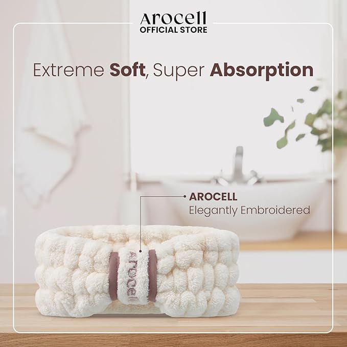 AROCELL OFFICIAL Face Wash Cleansing Headband Makeup Skincare Facial Spa Bath - Image 4