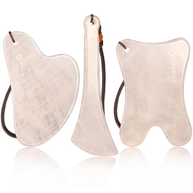 Skin Care Set, 1 Pack 3 in 1 Jade Gua Sha Massager, Guasha Tool by Lusomch