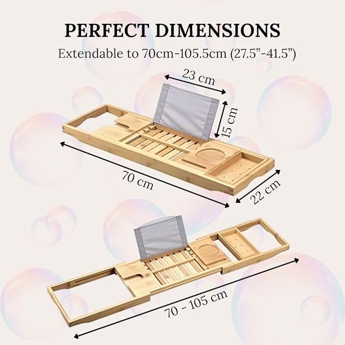 Creative Factory Luxury Bathtub Caddy Tray, Four Storage Rooms on the Board - Image 5