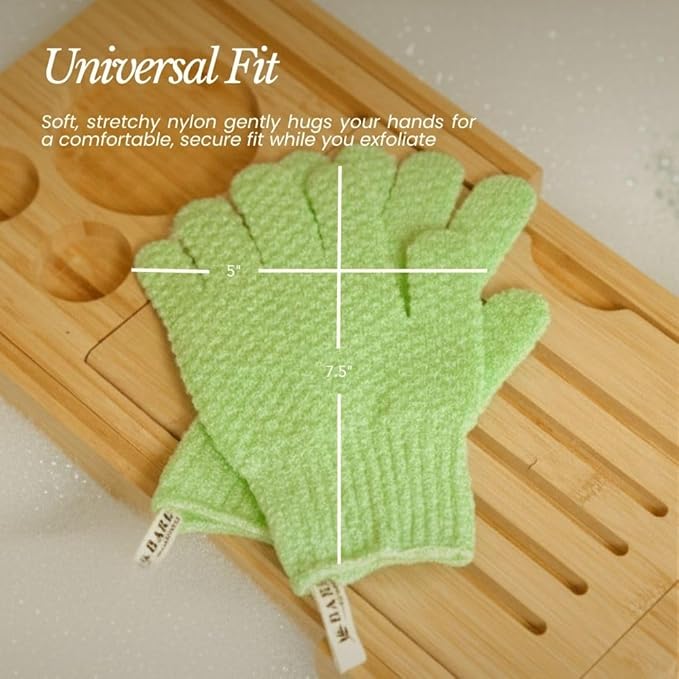 Bare Botanics 4 Pack White Exfoliating Shower Gloves - Image 4