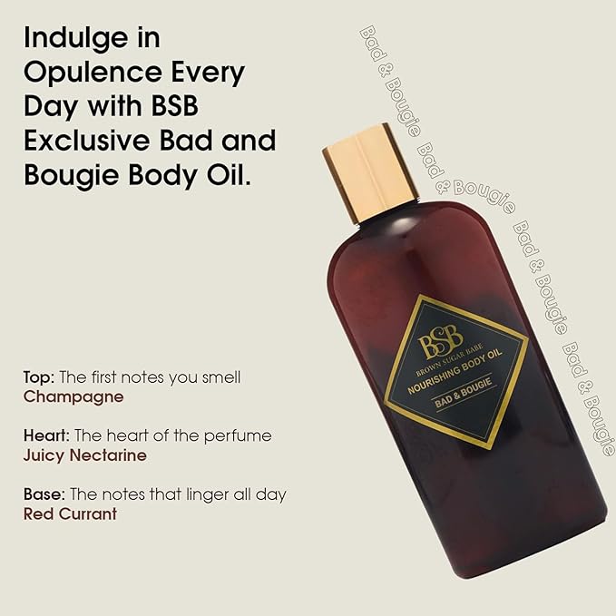 Brown Sugar Babe Bad and Bougie Body Oil, Grape Seed and Sweet Almond Fragrance - Image 4