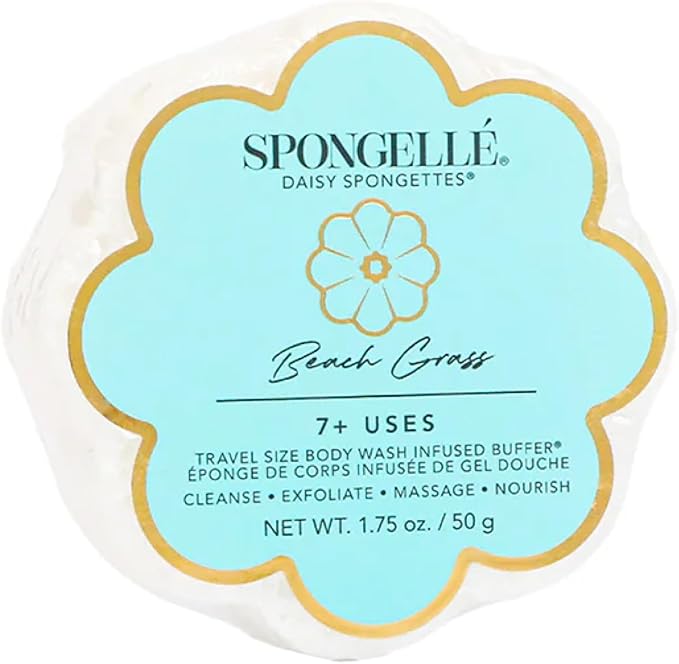 Spongellé Beach Grass Daisy Spongette Bath Sponge | Built-in Body Wash & Body by Spongell%C3%A9
