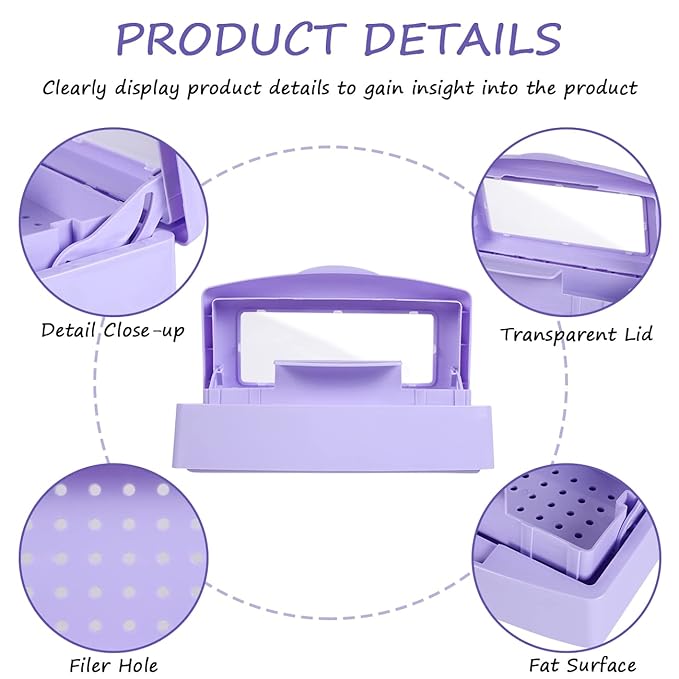 Gusnilo Nail Tool Sterilizer Box Disinfectant Jar Plastic Disinfectant - Image 3