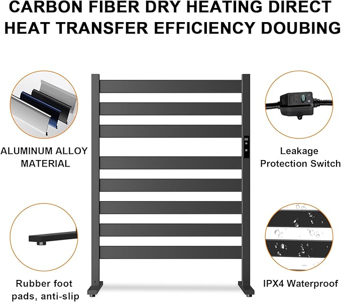 Verida Towel Warmer for Bathroom, Heated Towel Rack, Upgraded Extra-Wide - Image 5