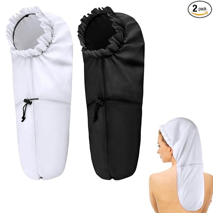 2 Pcs Large Shower Cap for Braids, Extra Long Shower Cap for Women Long Hair & by Unknown