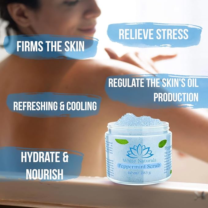 Pure Peppermint Scrub, Moisturizing and Exfoliating Face & Body Scrub, Organic - Image 5