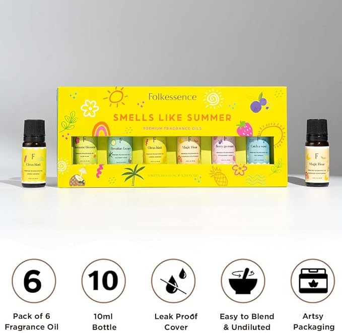 Folkulture Summer Essential Oil Set of 6 | Lemon Essential Oils - Image 2