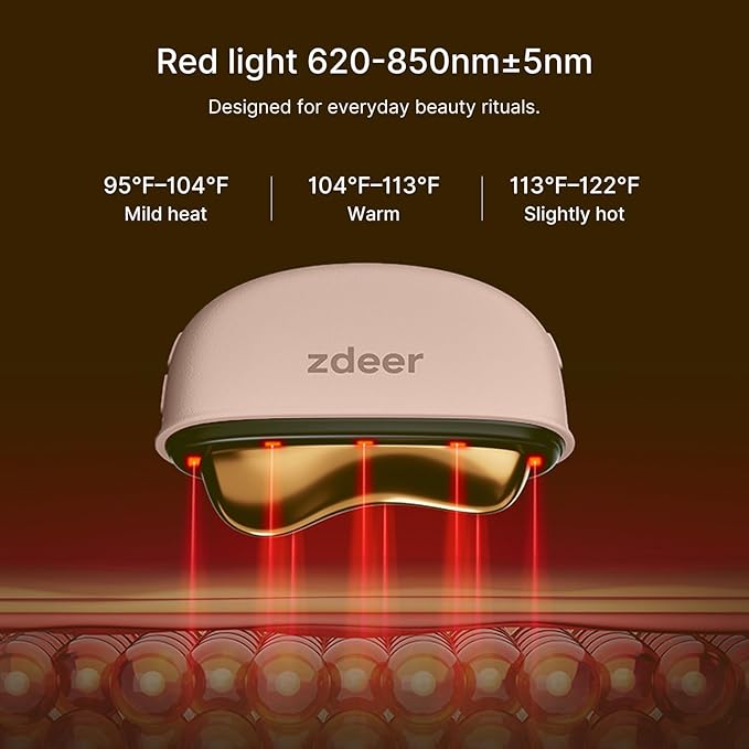 ZDEER LED Red Light Therapy Face & Neck Massager, Electric Heated Gua Sha - Image 5