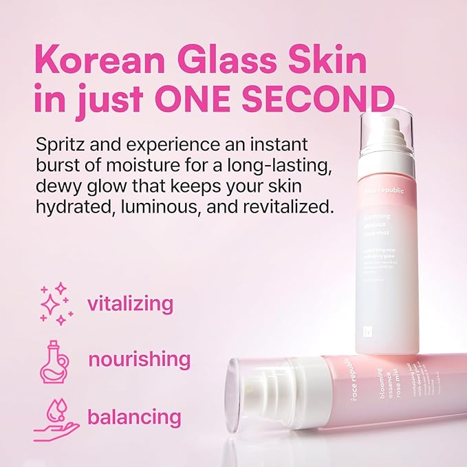 Face Republic Blooming Essence Rose Mist 100ml 3.38 fl oz | Instant Glass Skin - Image 2