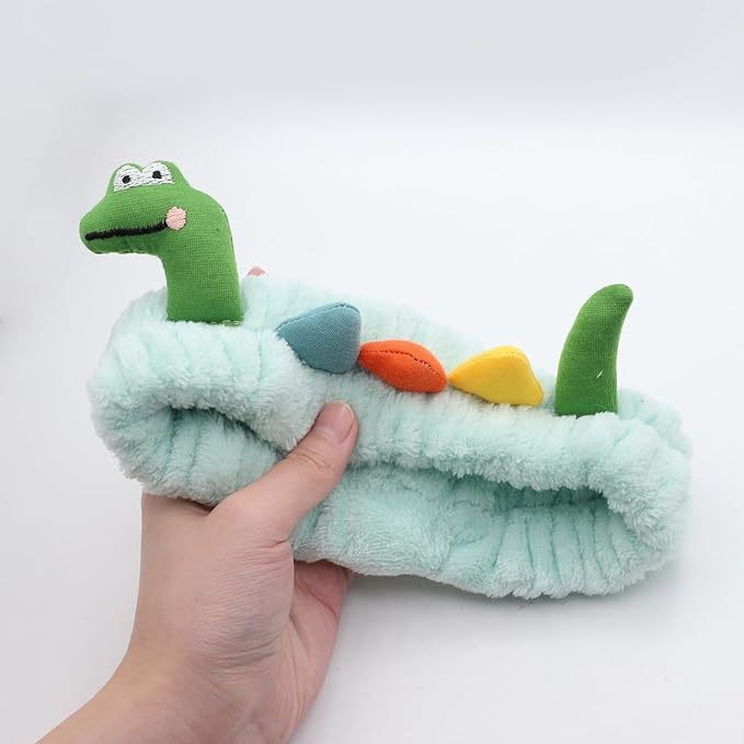 Funny Dinosaur Headband Cute Animal Cat Duck Frog Dinosaur Snail Kawaii Spa - Image 8