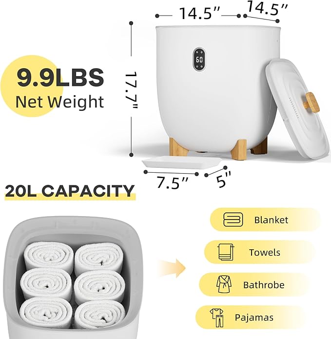 Towel Warmers for Bathrooms, 20 Liter Portable Electric Towel Heater - Image 2
