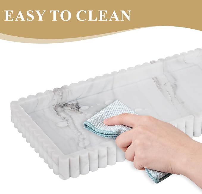 Silicone Bathroom Tray Small Vanity Organizer Rectangle Sink Caddy Sponge - Image 4
