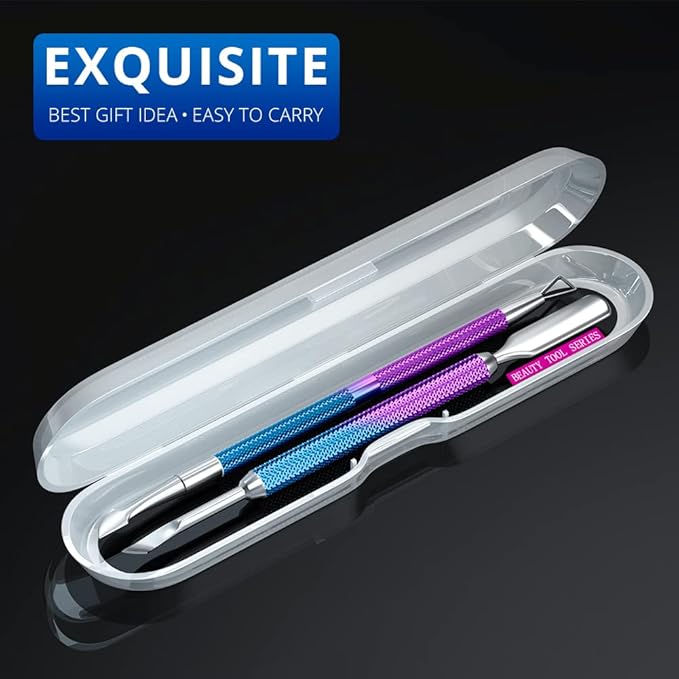 2PCS Metal Cuticle Pusher and Scraper, Nail Trimmer Cutter Stainless Steel Gel - Image 4