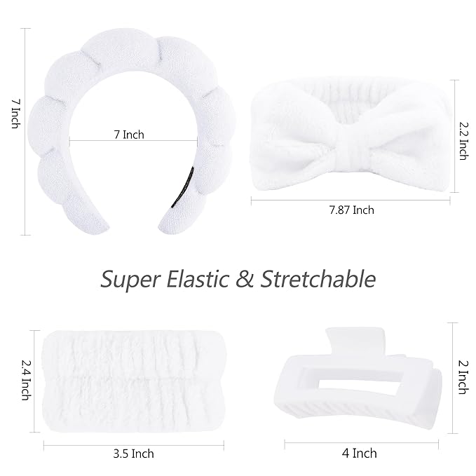 VELSCRUN Spa Headbands for Wash Face, Makeup Headband, Facial Skincare Headbands - Image 6