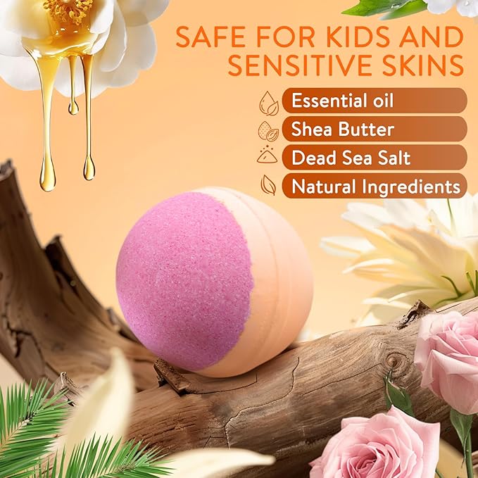 Bath Bombs for Women, 12 Pack Handmade Natural Fizzies Bath Bombs - Image 2