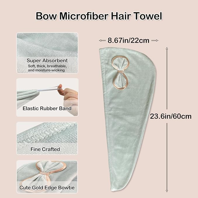 Jseng Microfiber Hair Towel Wrap - Image 3