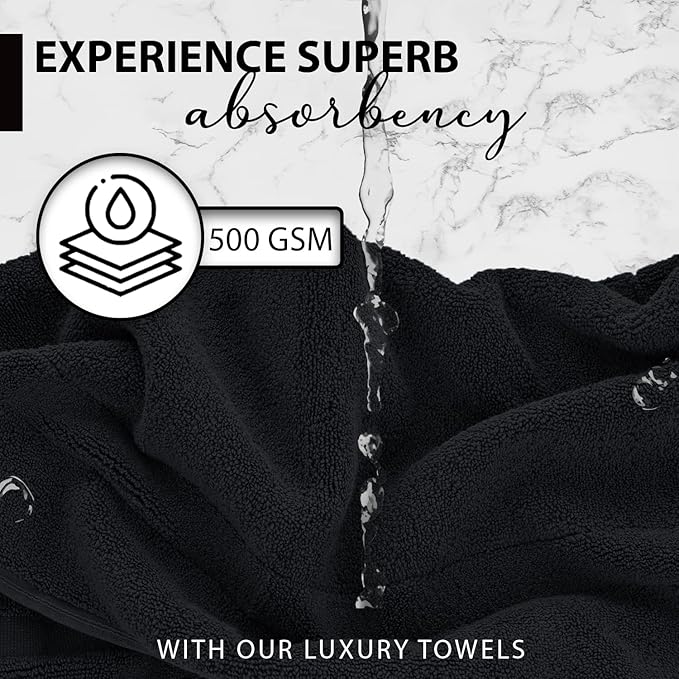 KAHAF COLLECTION 100% Cotton Bath Towels, 24x48 Pack of 6 Towels, Quick Dry - Image 3