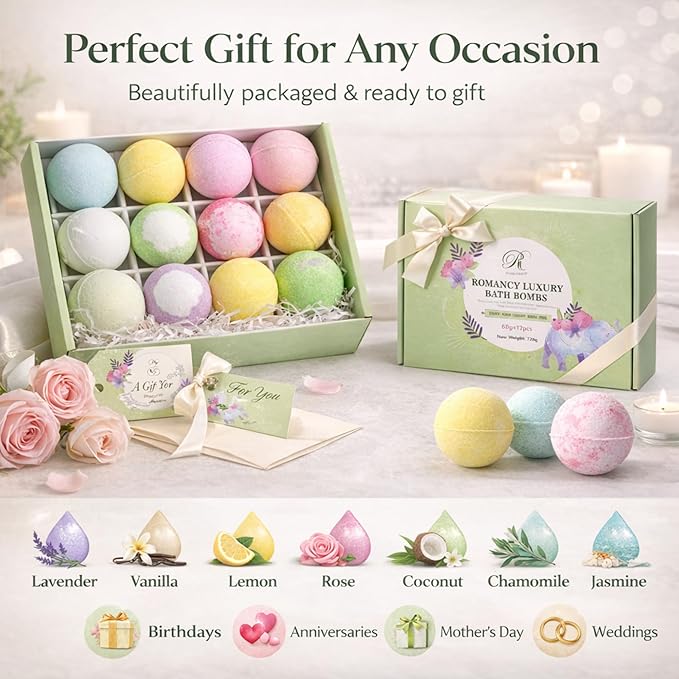 Bath Bombs Gift Set for Women – 12 Pack Spa Fizzies - Image 5